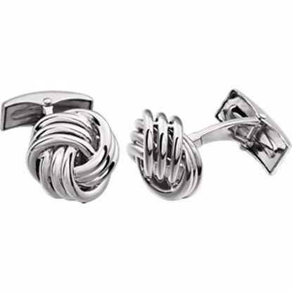 651598:1001:P 14kt White Knot Cuff Links