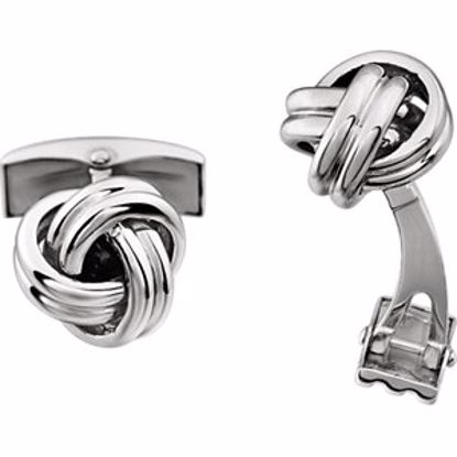 651600:1001:P 14kt White Knot Cuff Links