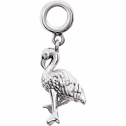 28945:1000:P Sterling Silver Flamingo Dangle