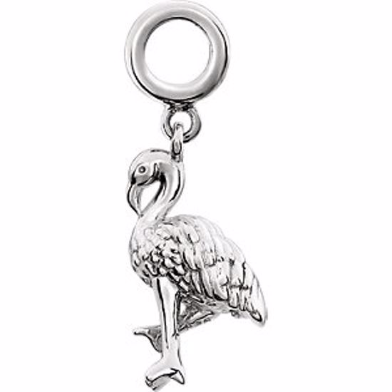 28945:1000:P Sterling Silver Flamingo Dangle