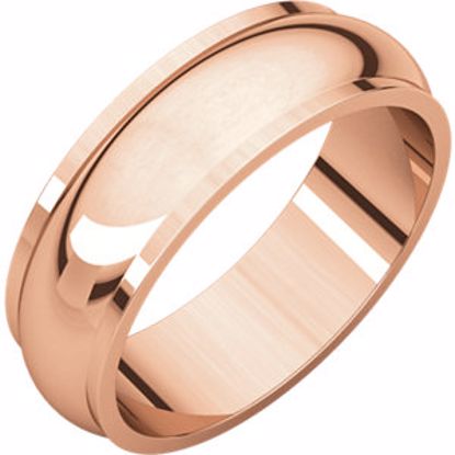 HRE10.5:166129:P 14kt Rose 6mm Half Round Edge Band