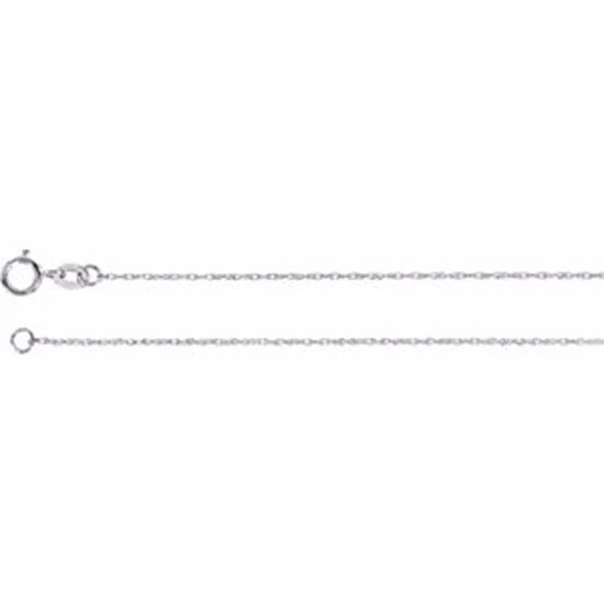 CH12:1008:P 10kt White 1mm Solid Rope 18" Chain