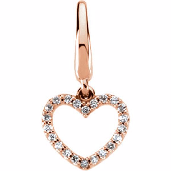 67135:84411:P 14kt Rose 1/8 CTW Diamond Heart Charm