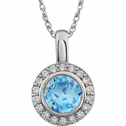 651641:102:P Sterling Silver Light Blue Cubic Zirconia 18" Necklace