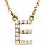 67311:130:P 14kt Yellow Letter "E" 1/6 CTW Diamond 16" Necklace