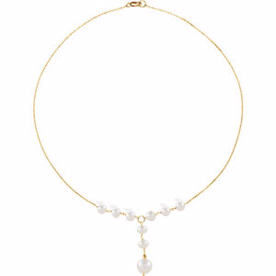 651649:100:P 14kt Yellow Freshwater Cultured Pearl 18" Necklace