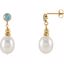 651651:101:P 14kt Yellow Freshwater Pearl & Swiss Blue Topaz Earrings
