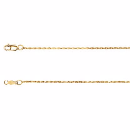 CH1024:1007:P 14kt Yellow 1mm Diamond-Cut Rope 18" Chain