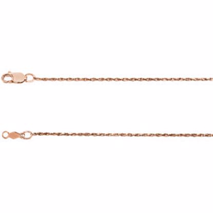 CH1024:1013:P 14kt Rose 1mm Diamond-Cut Rope 20" Chain