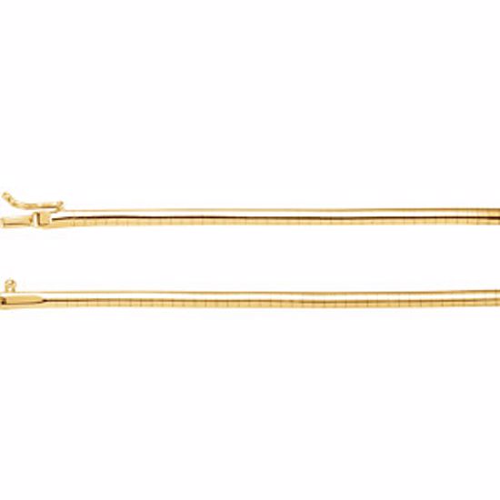 CH1025:1002:P 14kt Yellow 3mm Omega 16" Chain