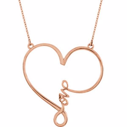 85507:106:P 14kt Rose "Love" Heart Infinity Design 18" Necklace 