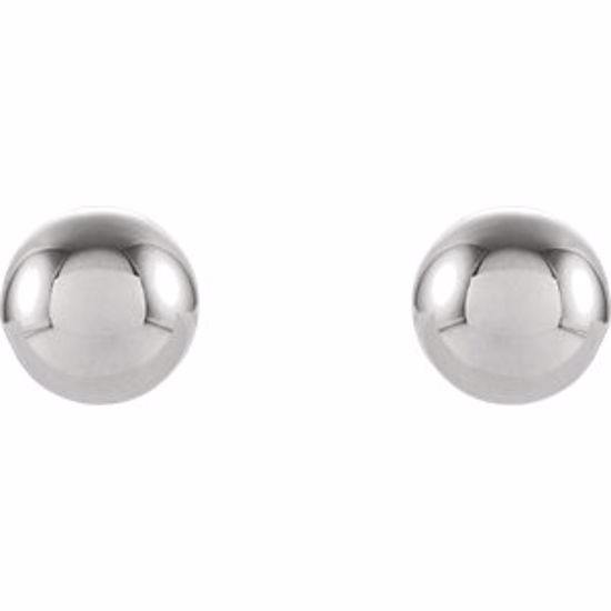 23932:60015:P 14kt White 5mm Round Ball Earrings