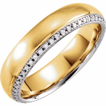 122258:6000:P 14kt Yellow & White 6mm 1/4 CTW Diamond Band Size 11