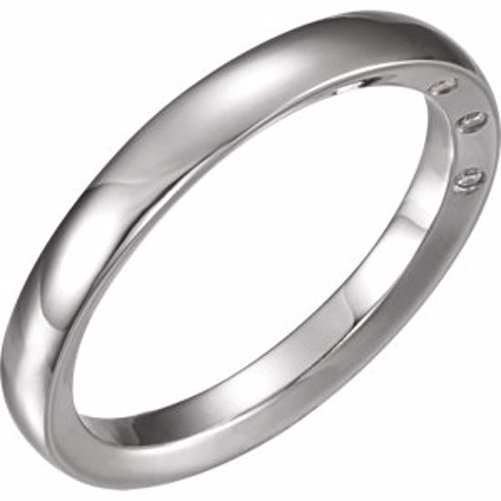 122263:6004:P 14kt White 4mm .03 CTW Diamond Accented Band Size 11