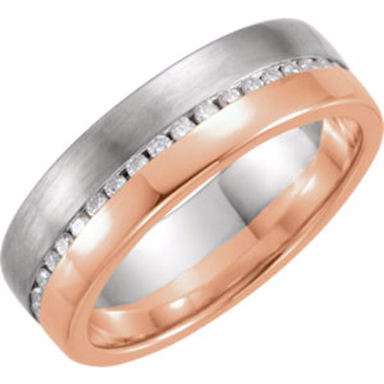 122262:6002:P 14kt White & Rose 6mm 1/3 CTW Diamond Band Size 11