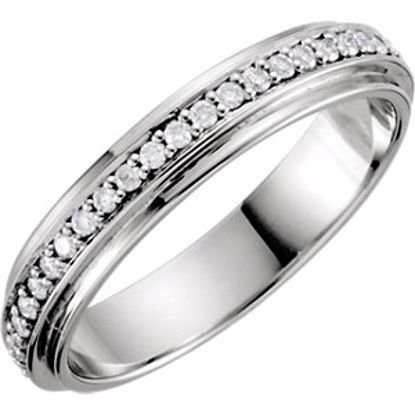 122253:6004:P 14kt White 4mm 1/3 CTW Diamond Duo Band Size 11