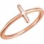 51352:1003:P 14kt Rose Sideways Cross Ring