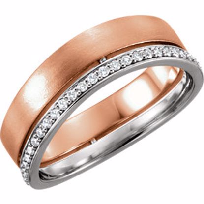 122256:6002:P 14kt Rose & White 6.5mm 1/3 CTW Diamond Band Size 11