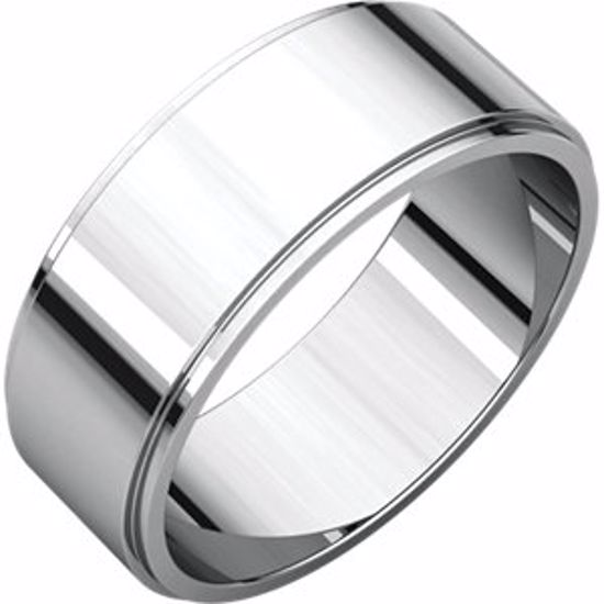 FE9:32950:P 10kt White 7mm Flat Edge Band