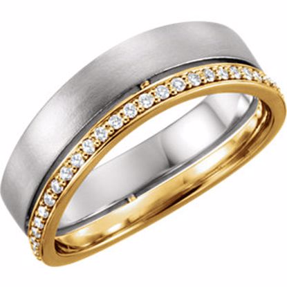 122256:6004:P 14kt Two-Tone 6.5mm 1/3 CTW Diamond Band Size 7