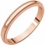 MG3.5:138316:P 14kt Rose 2.5mm Milgrain Band