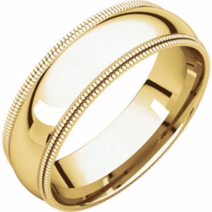 DMGR9.5:102:P 10kt Yellow 6mm Double Milgrain Comfort Fit Band
