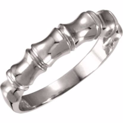 10610:33915:P 10kt White 5mm Ladies Bamboo Design Tapered Band