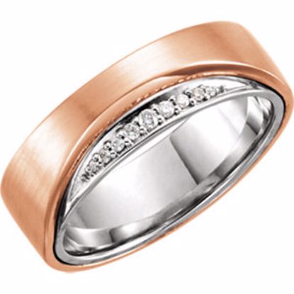 122255:6002:P 14kt Rose & 14kt White .05 CTW Diamond Ring Size 7