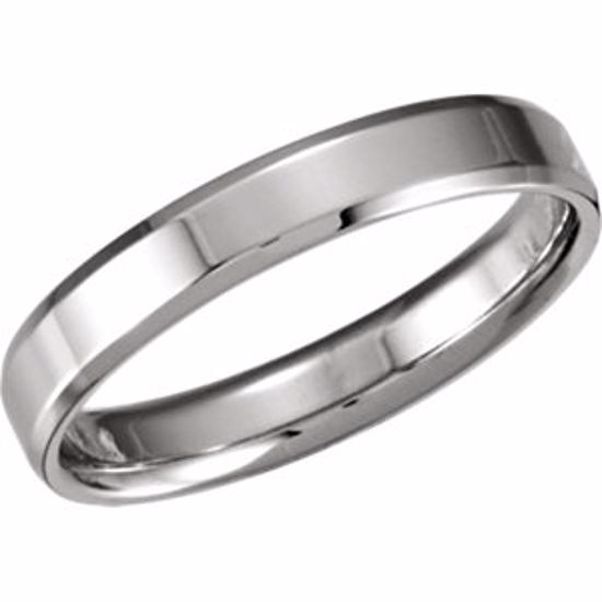 50672:60052:P Palladium 4mm Beveled Edge Comfort-Fit Band Size 8
