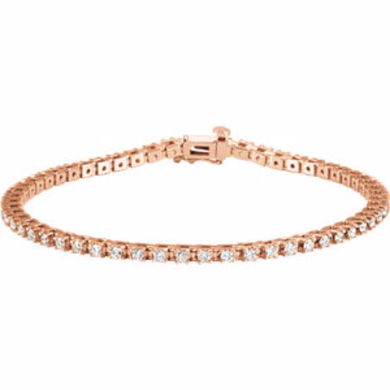 67397:60003:P 14kt Rose 2 CTW Diamond Line 7.25" Bracelet 