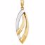86085:1000:P 14kt Yellow & White Hammered Pendant