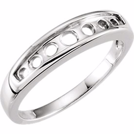 4554:57210:P Sterling Silver 7-Stone Anniversary Ring Mounting