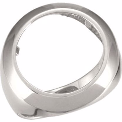 9271:1285910:P Sterling Silver Men's 13.9mm Coin Ring Mounting