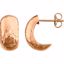 86082:1002:P 14kt Rose Hammered Hoop Earrings