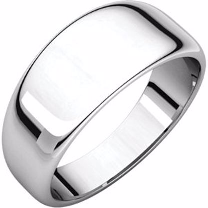 HRT6:148666:P 10kt White 8mm Half Round Tapered Band