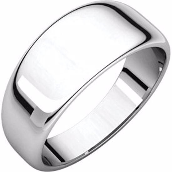 HRT6:148666:P 10kt White 8mm Half Round Tapered Band