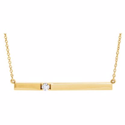 86089:101:P 14kt Yellow 1/10 CTW Diamond Bar 17.5" Necklace
