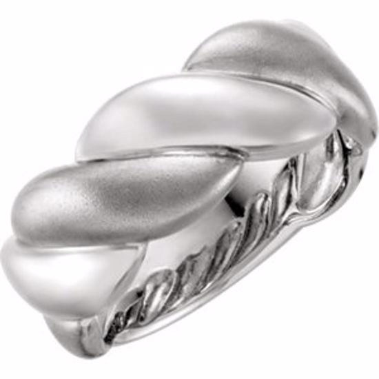 51388:104:P Continuum Sterling Silver Rope Design Ring