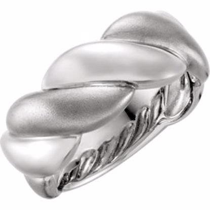 51388:102:P 14kt White Rope Design Ring