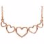 86090:103:P 14kt Rose Graduated Heart 17.3" Necklace