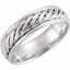 51298:0125:P 14kt White 6mm Grooved Band  Size 12.5