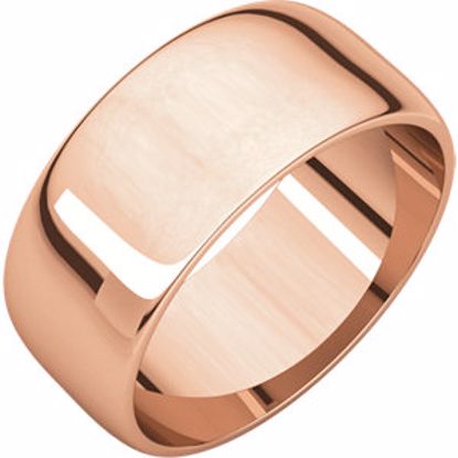 HRL5:620:P 10kt Rose 8mm Half Round Light Band