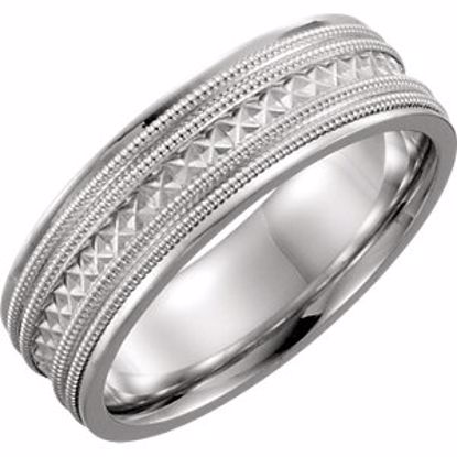 51327:111:P Platinum 6mm Hand-Engraved Band Size 11