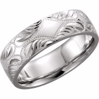 51395:112:P Platinum 5.75mm Hand-Engraved Band Size 12