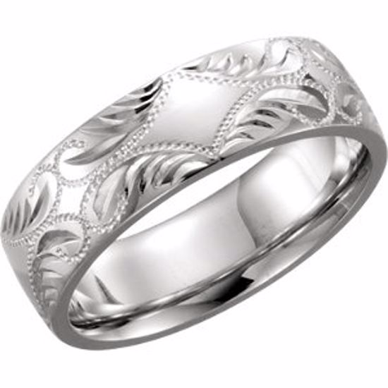 51395:114:P Platinum 5.75mm Hand-Engraved Band Size 14