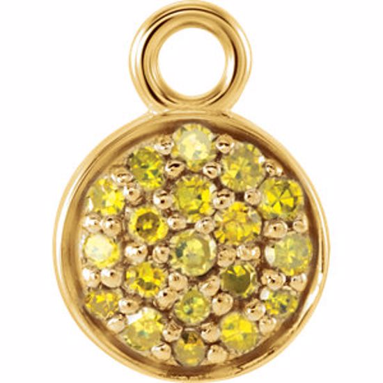 28969:101:P 14kt Yellow 1/10 CTW Yellow Diamond Dangle