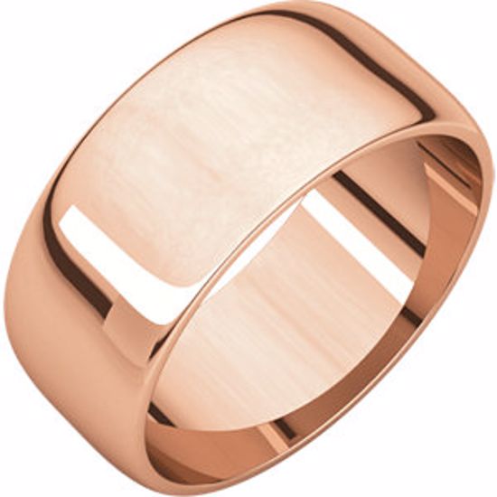 HRL8:124983:P 14kt Rose 8mm Half Round Light Band