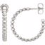 86095:1013:P 14kt Rose 21mm Beaded Hoop Earrings