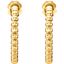 86095:1011:P 14kt Yellow 21mm Beaded Hoop Earrings