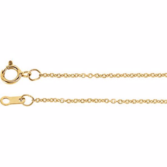 CH132:6030:P Yellow Gold Filled 1mm Solid Cable 24" Chain